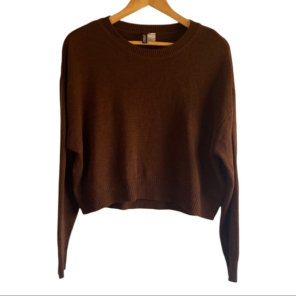 H&M Divided Sweaters - 4/$25 H&M Divided Brown Cropped Crew Neck Sweater